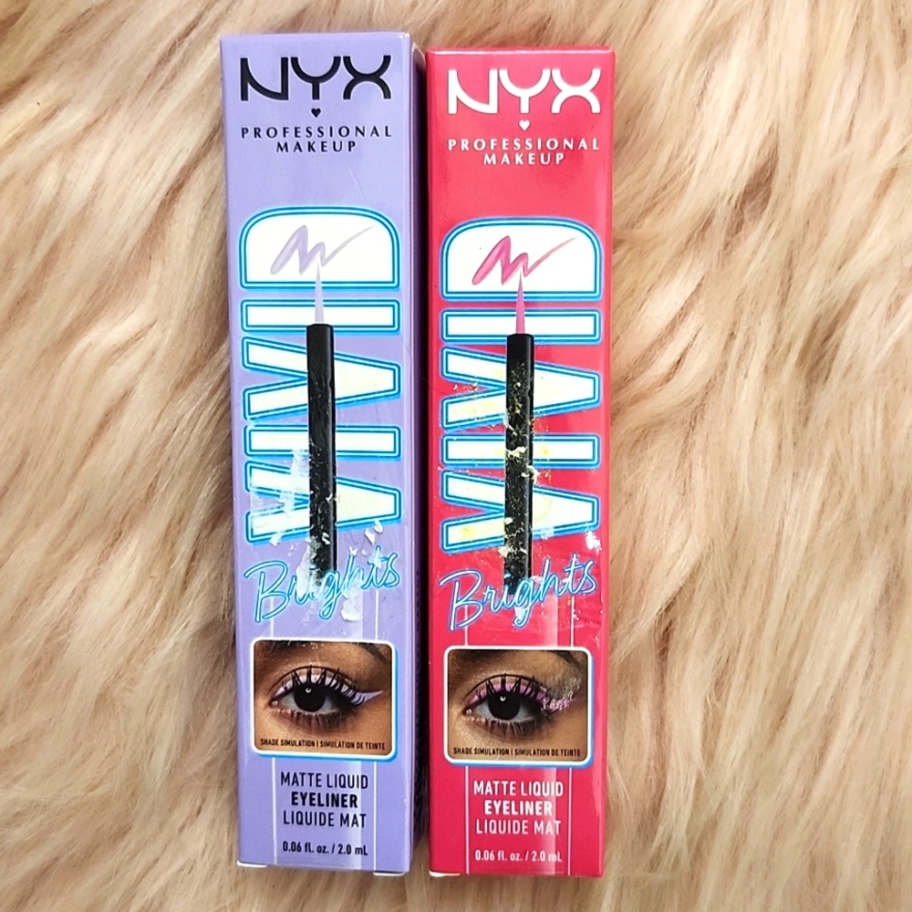 Brand NEW 2CT BUNDLE NYX VIVID BRIGHTS MATTE LIQUID EYELINER